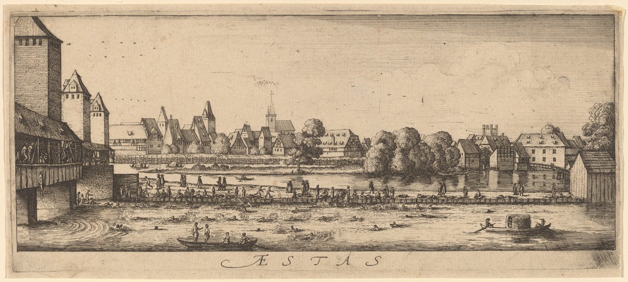 Sommer: Badeplassen av Wenceslaus Hollar