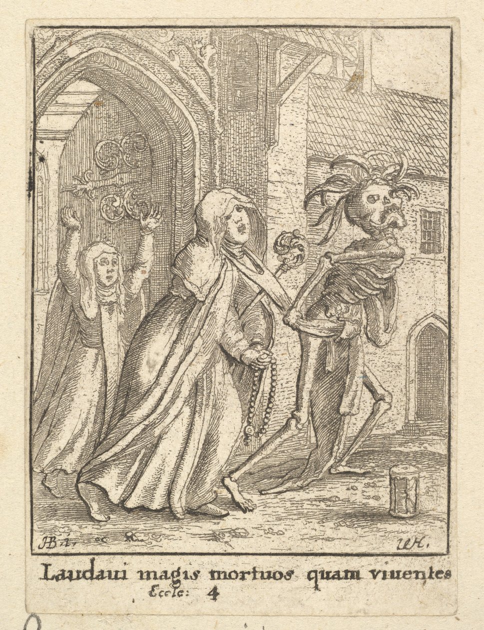 Abbedissen, fra dødsdansen, 1651. av Wenceslaus Hollar