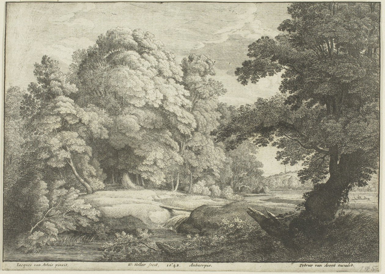Broen over fossen av Wenceslaus Hollar