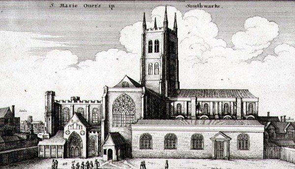 The Cathedral Church of St. Saviour and St. Mary Overie, Southwark av Wenceslaus Hollar