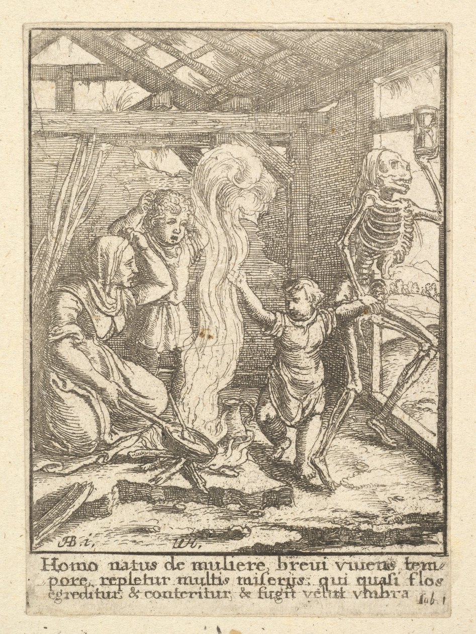 Barnet, fra Dødedansen, 1651. av Wenceslaus Hollar