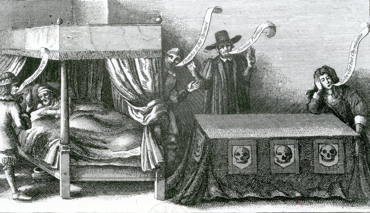 Kong James den førstes død, 1625 av Wenceslaus Hollar