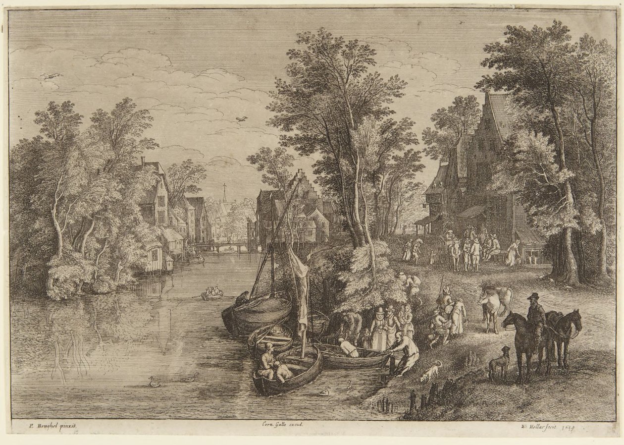 Fergen i landsbyen av Wenceslaus Hollar