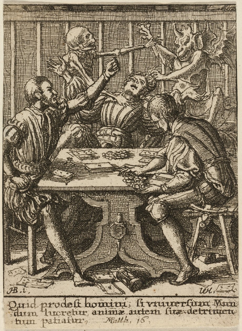 The Gamesters and Death, fra The Dance of Death av Wenceslaus Hollar