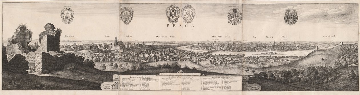 Den flotte utsikten over Praha av Wenceslaus Hollar