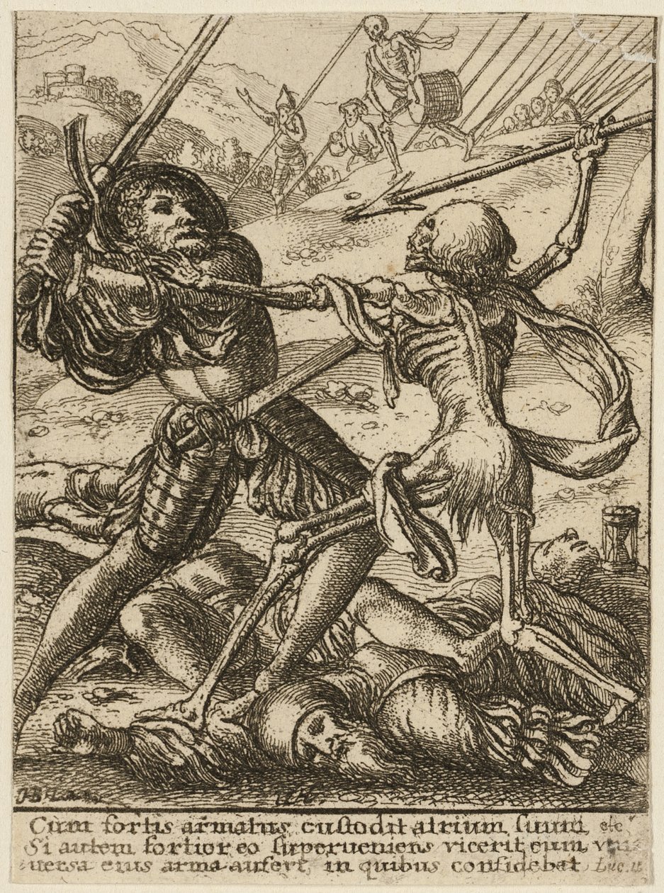 Ridderen og døden, fra Dødedansen av Wenceslaus Hollar