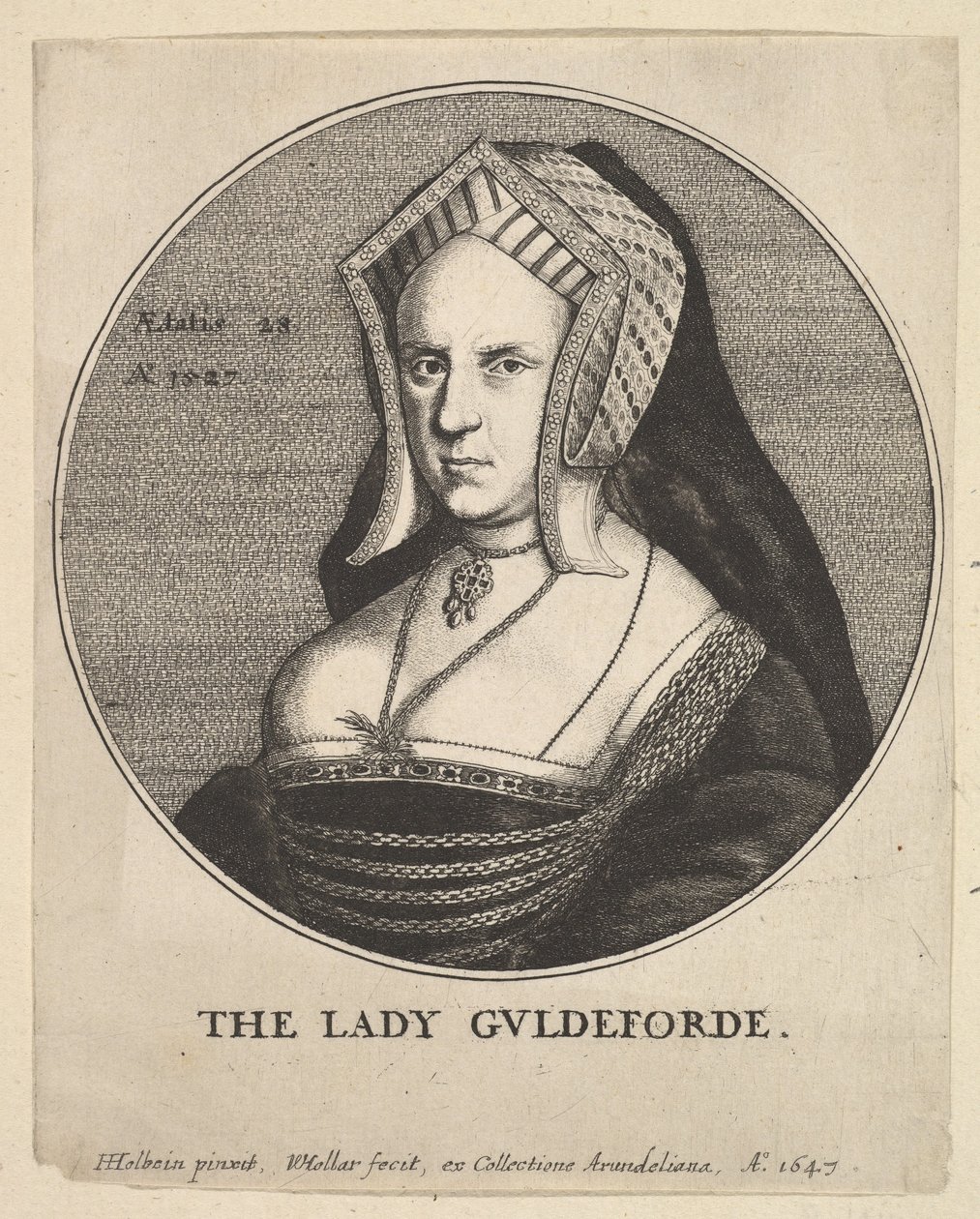 The Lady Guldeforde Mary, Lady Guildford, 1647. av Wenceslaus Hollar