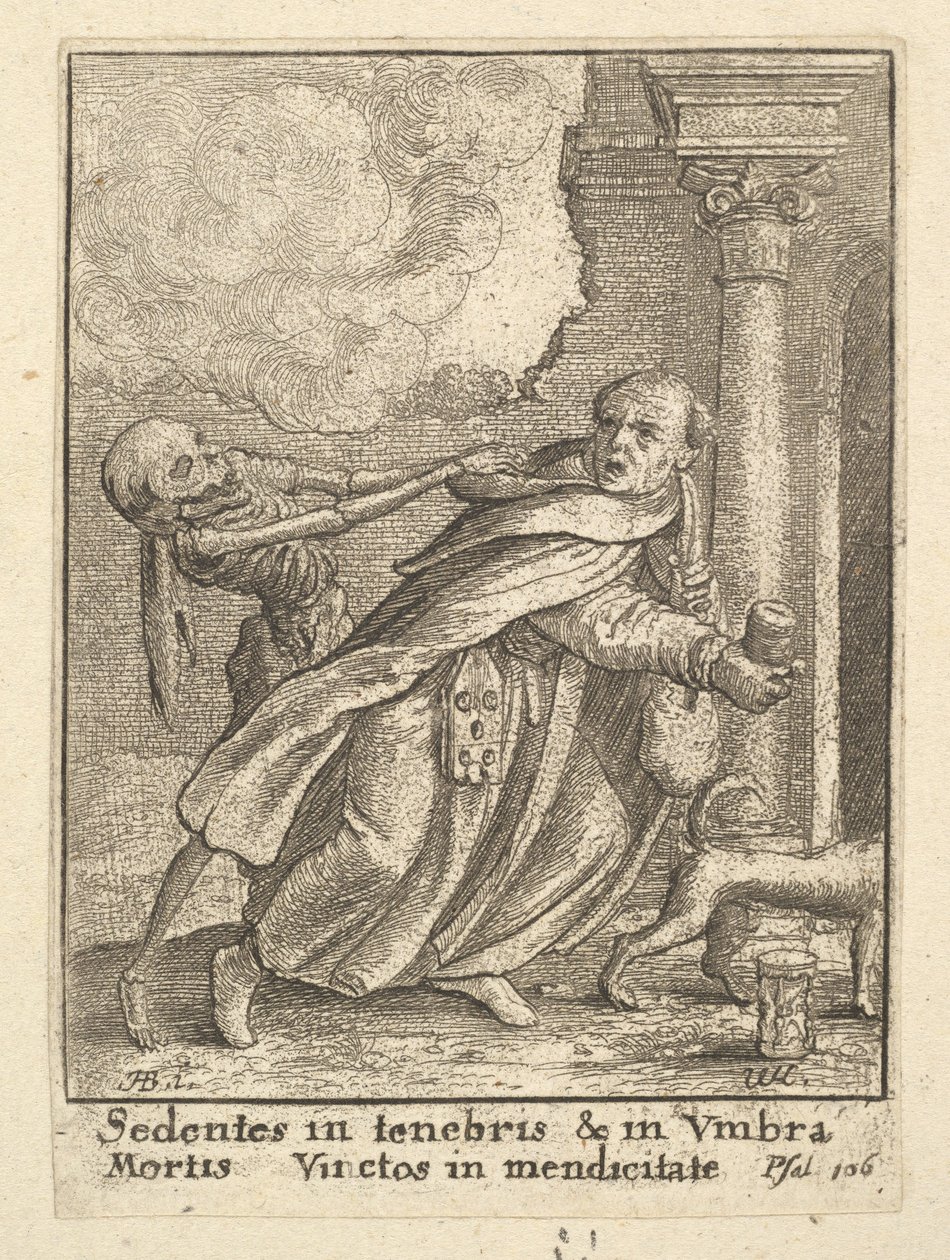 Munken, fra dødsdansen, 1651. av Wenceslaus Hollar