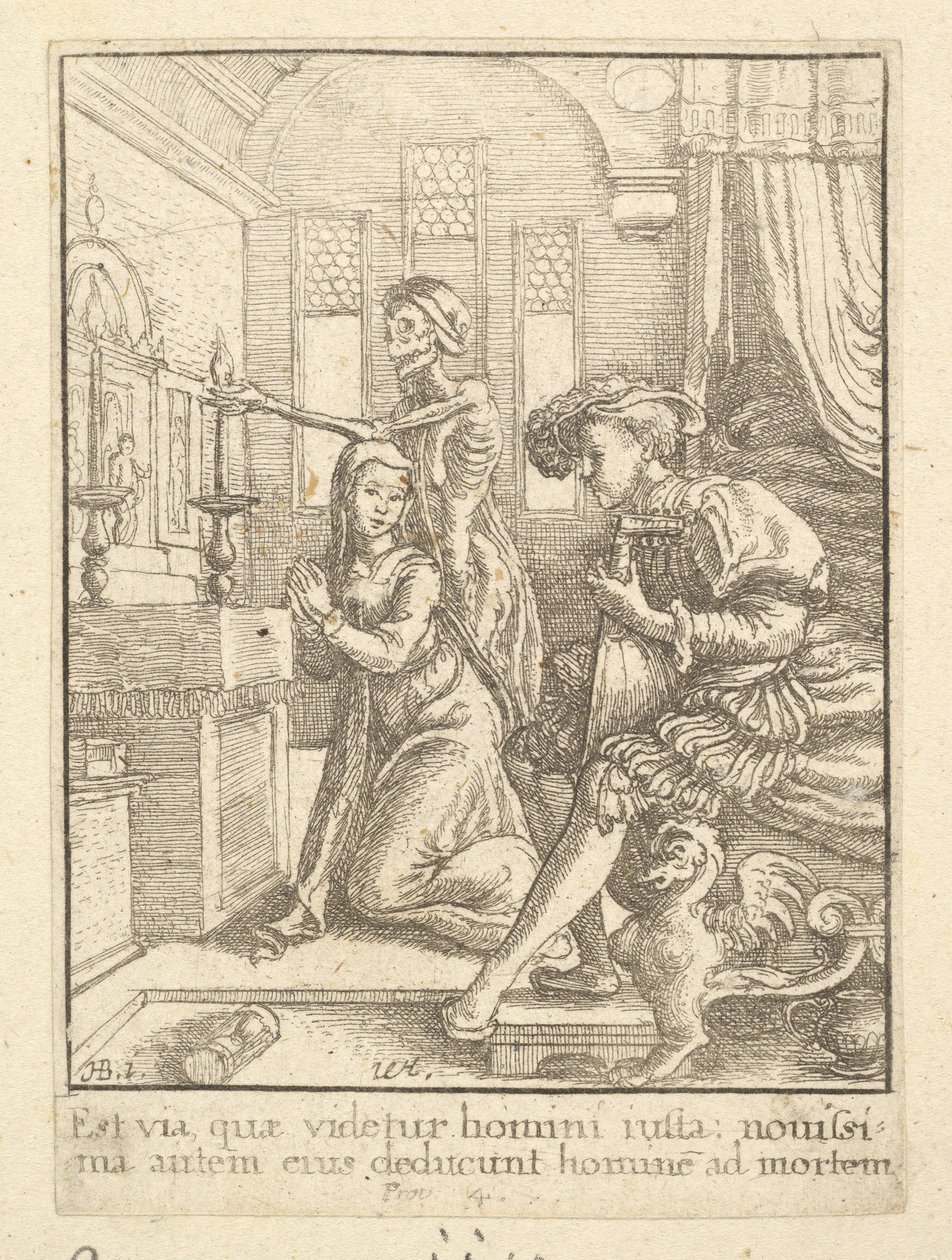 Nonnen, fra Dødedansen, 1651. av Wenceslaus Hollar