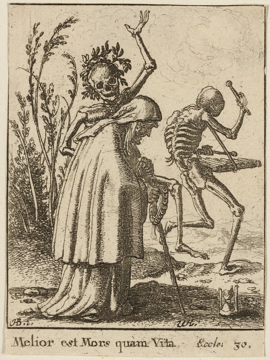 Den gamle kvinnen og døden av Wenceslaus Hollar