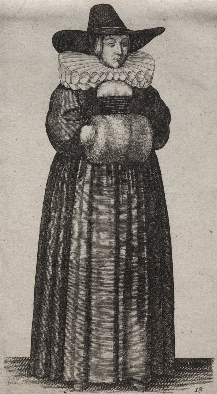 Engelske kvinners flere vaner, fra adelen til landskvinnene..., 1640. av Wenceslaus Hollar