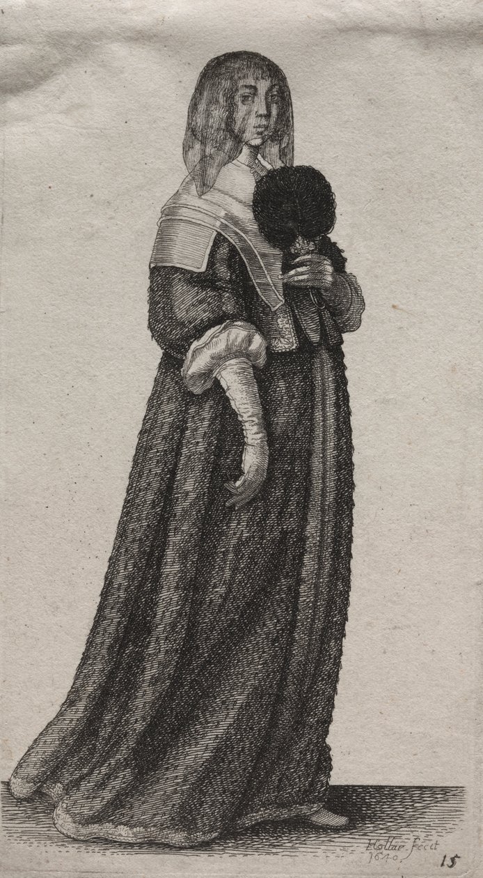 Engelske kvinners flere vaner, fra adelen til landskvinnene slik de er i disse tider: The Veiled Woman av Wenceslaus Hollar