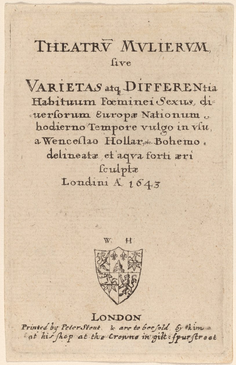 The Theatre of Women: Tittelside av Wenceslaus Hollar
