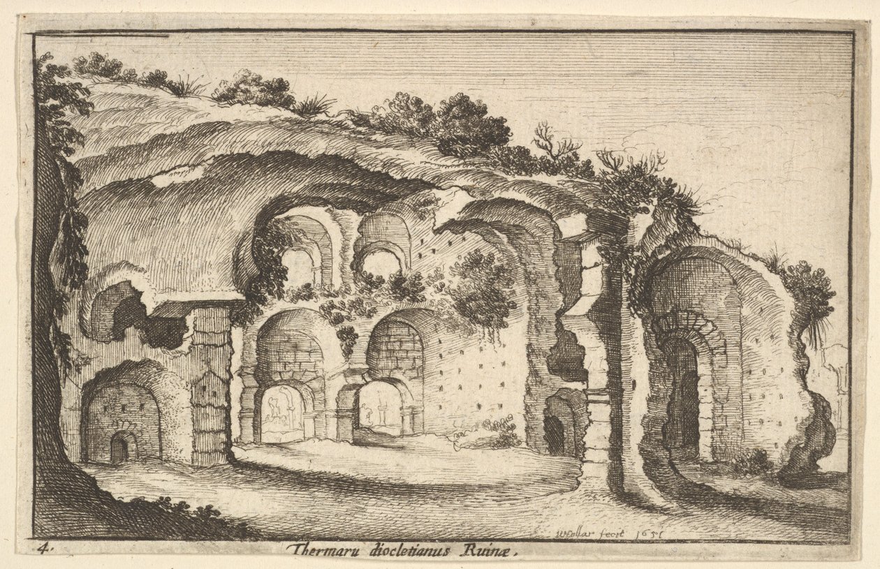 Thermaru of Diocletian Ruina Baths of Diocletian, 1651 av Wenceslaus Hollar