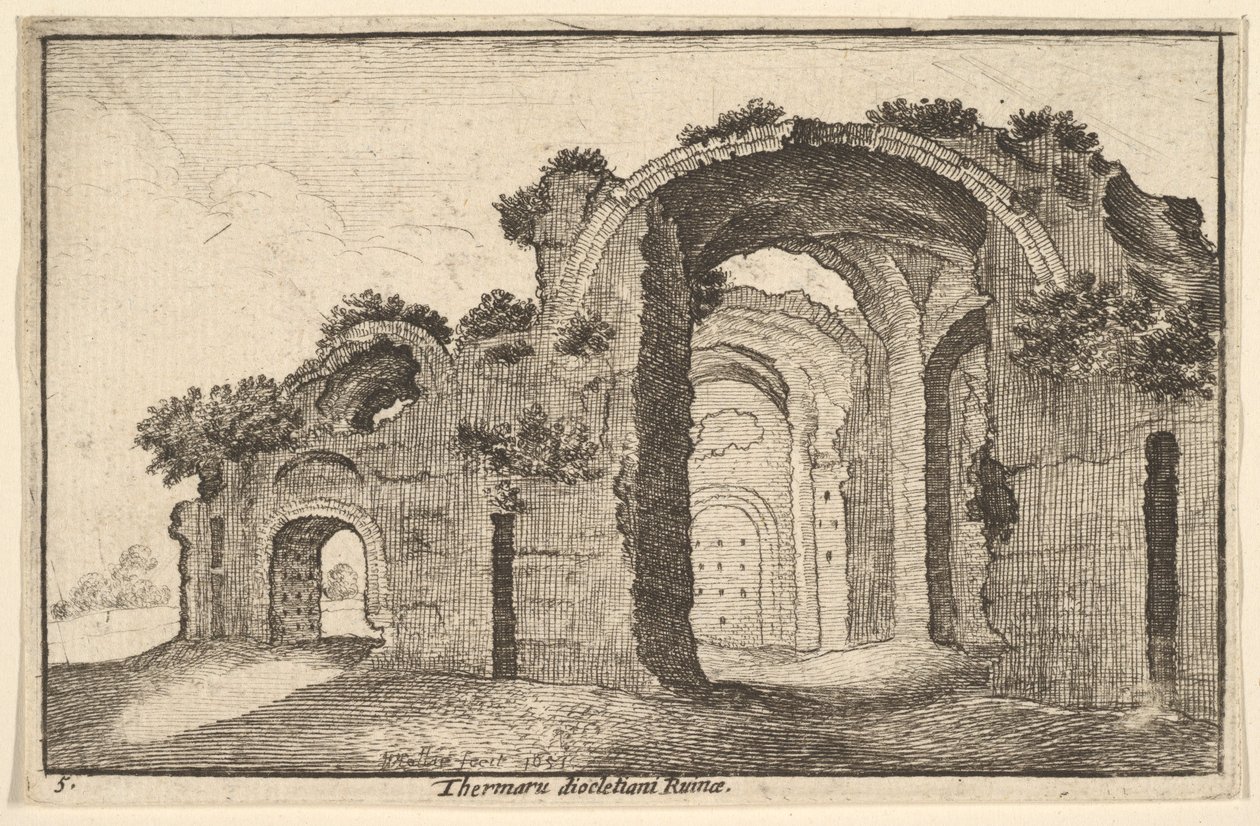Thermaru of Diocletian Ruina Baths of Diocletian, 1651 av Wenceslaus Hollar