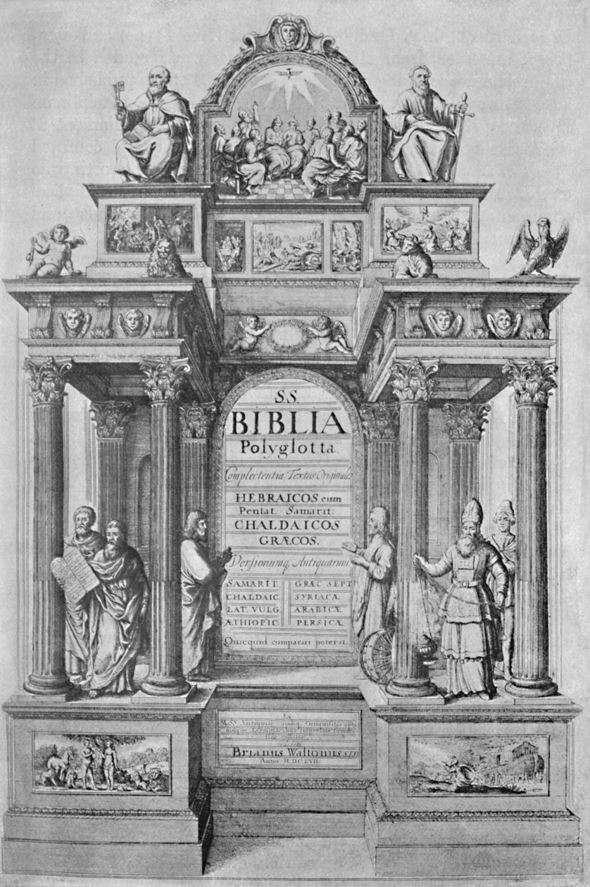 Tittelside til Waltons Polyglot Bible, 1657, 1904 av Wenceslaus Hollar