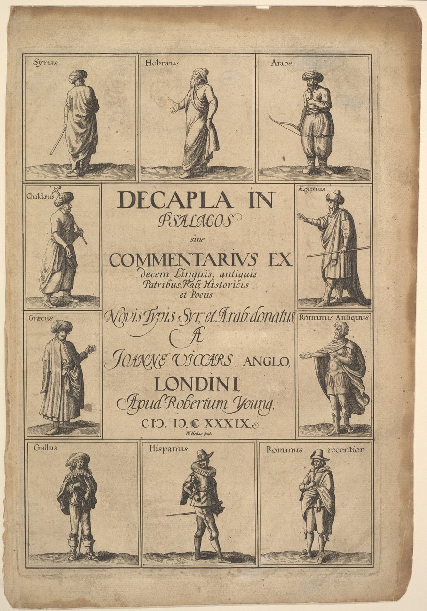 Tittelside: Decapla i Psalmos, 1639. av Wenceslaus Hollar