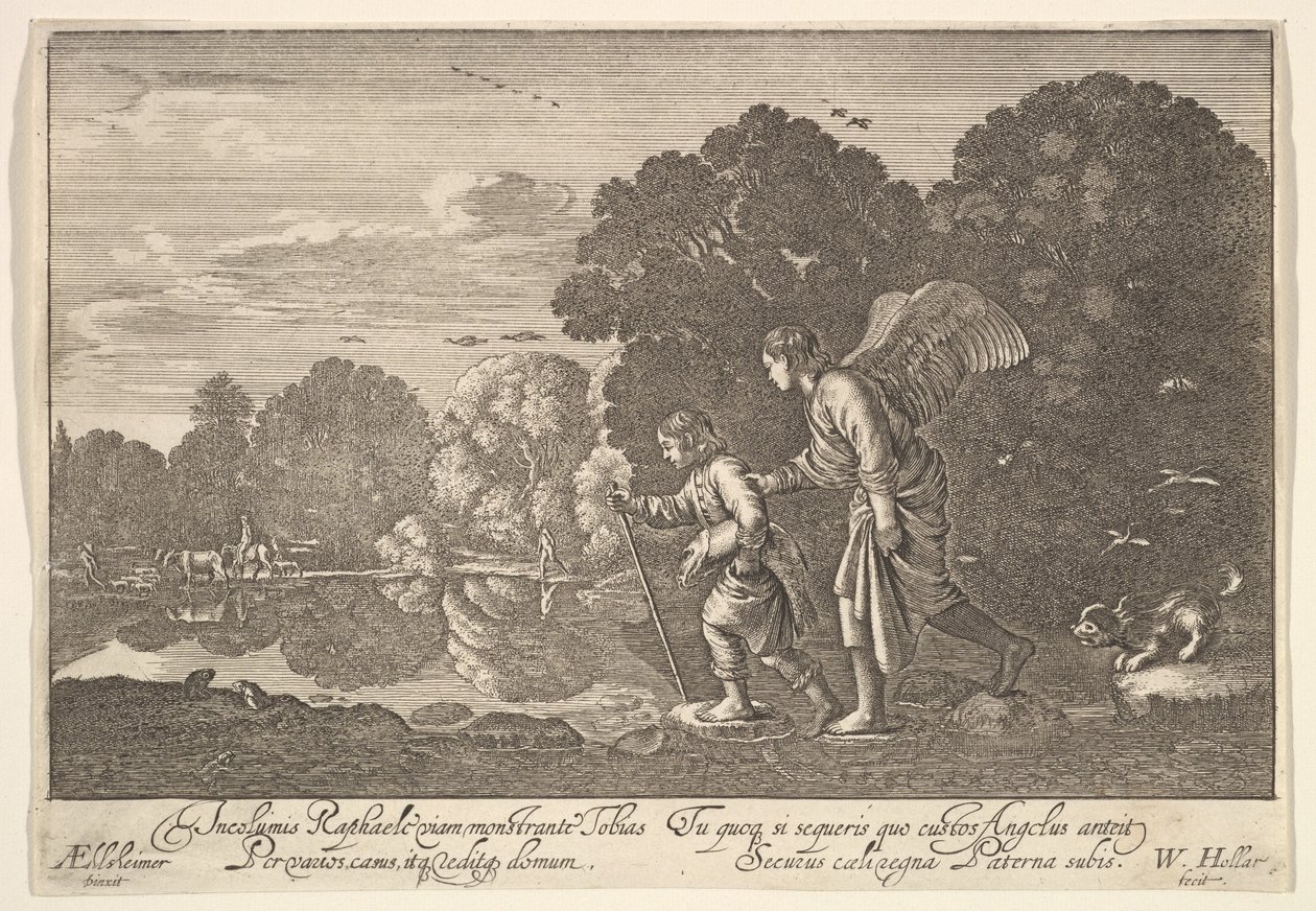 Tobias og engelen, 1644-52. av Wenceslaus Hollar