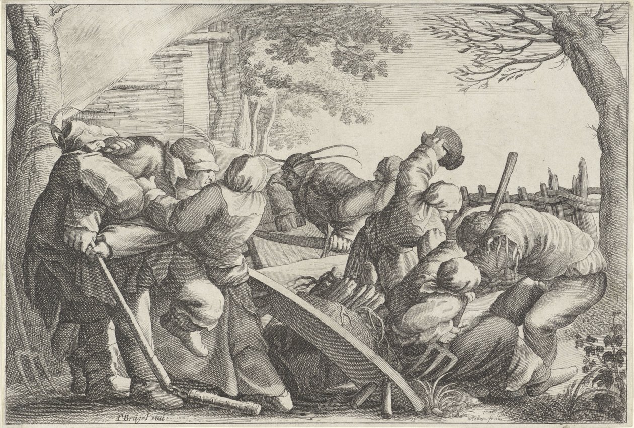 Bekjempende bønder av Wenceslaus Hollar