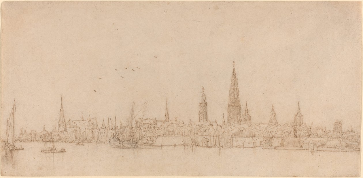 Utsikt over Antwerpen av Wenceslaus Hollar