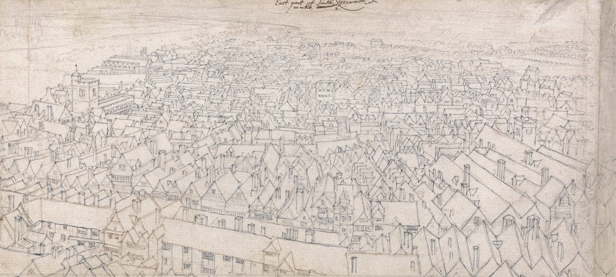 Utsikt over den østlige delen av Southwark, med utsikt mot Greenwich av Wenceslaus Hollar