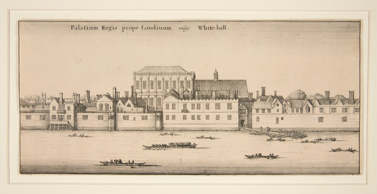 Whitehall sett fra elven av Wenceslaus Hollar