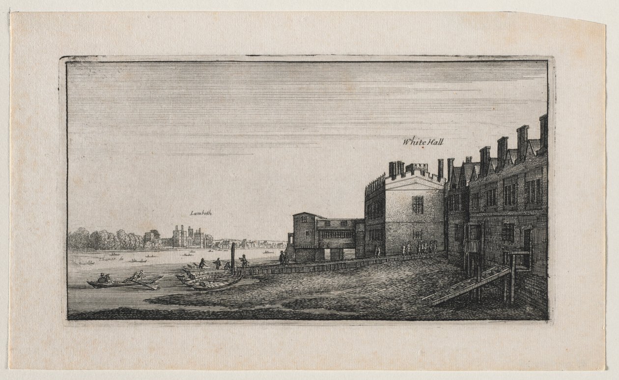 Whitehall fra elven, med Lambeth i det fjerne. av Wenceslaus Hollar