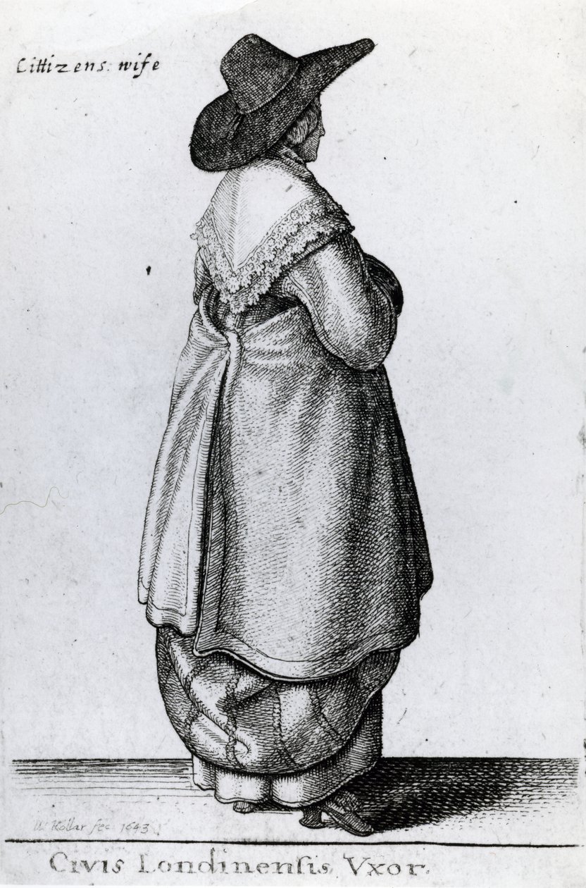 Kone til en borger av London, 1643 av Wenceslaus Hollar