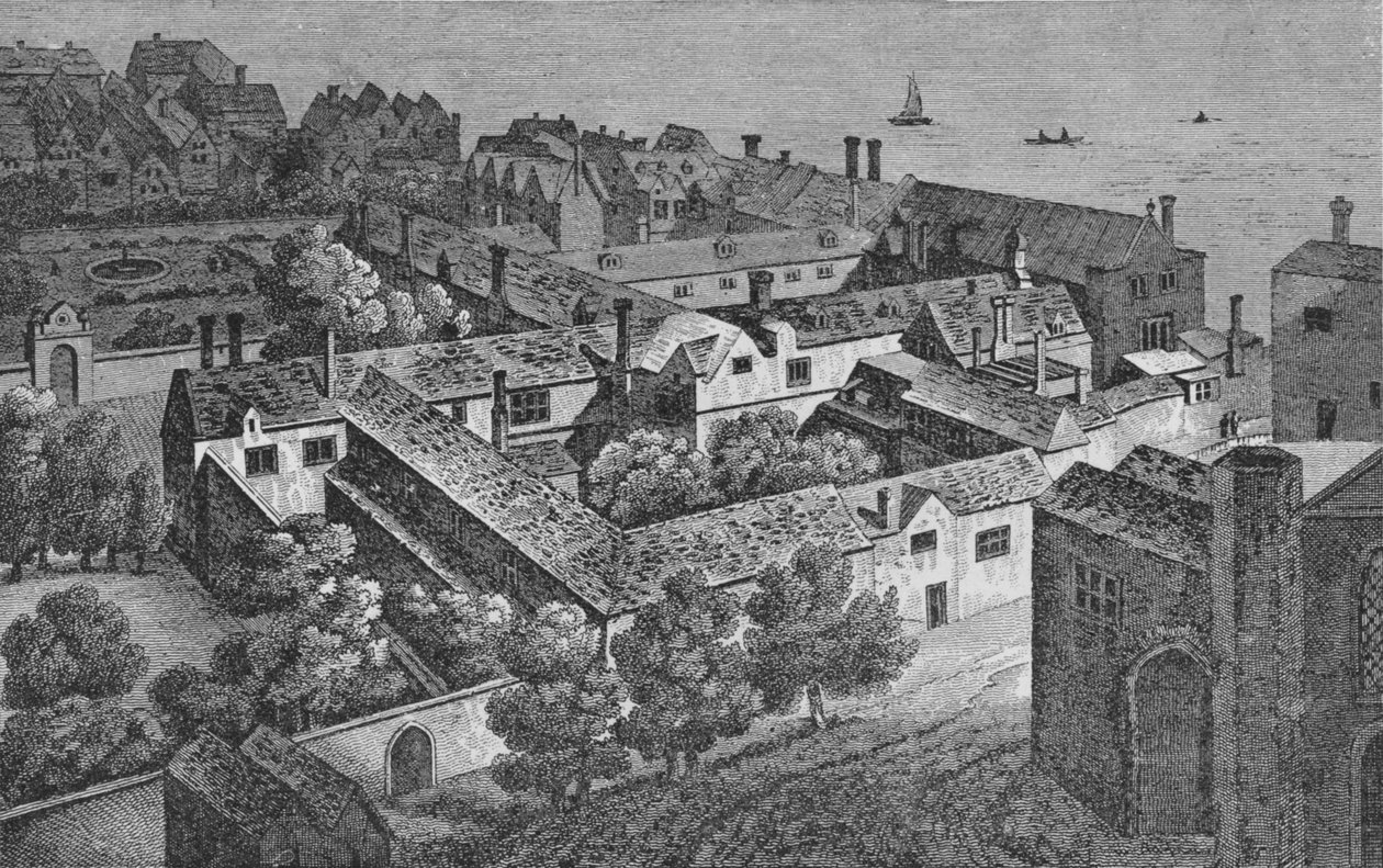 Winchester House, Southwark, ca. 1649, fra tårnet til St. Saviours, c1812, 1912 av Wenceslaus Hollar