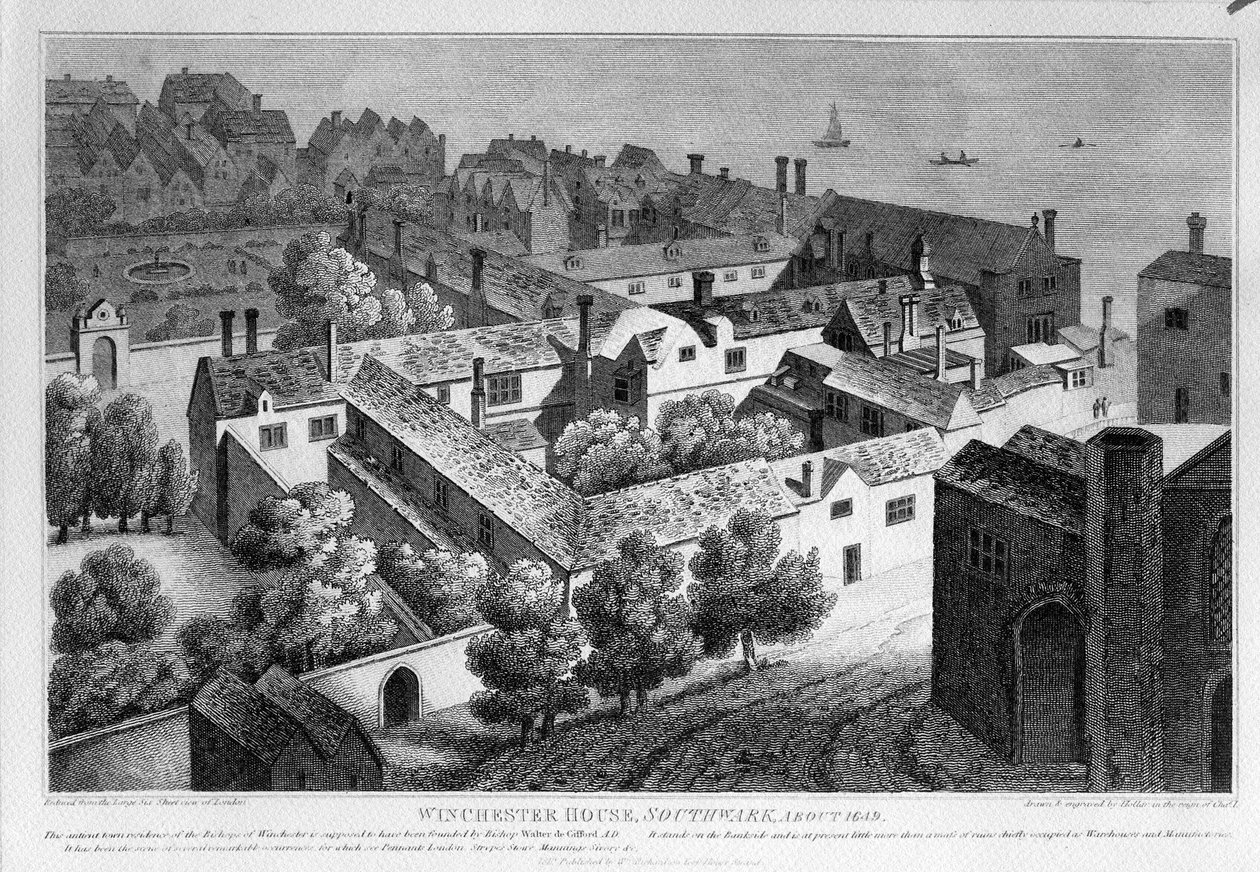 Winchester House, Southwark i ca 1649, utgitt i 1812 av Wenceslaus Hollar