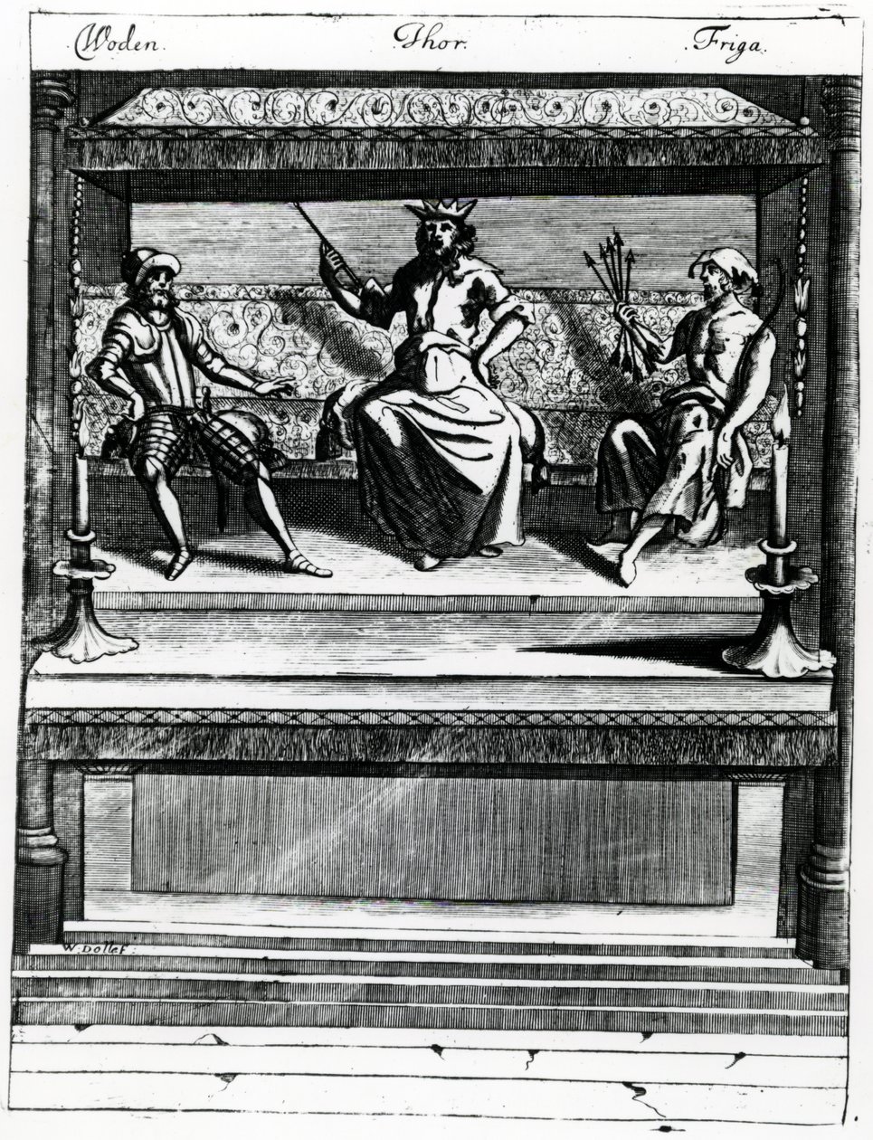 Woden, Thor og Friga av Wenceslaus Hollar