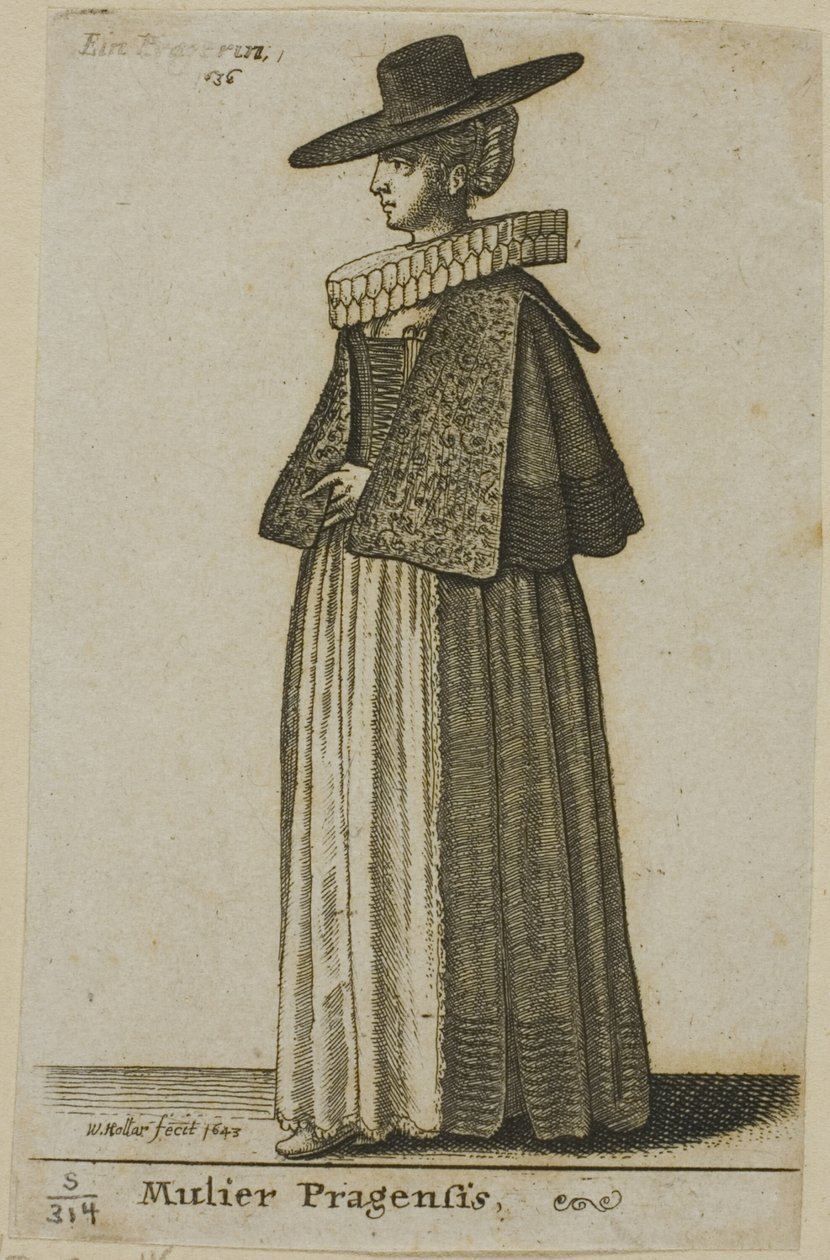 Kvinne fra Praha av Wenceslaus Hollar