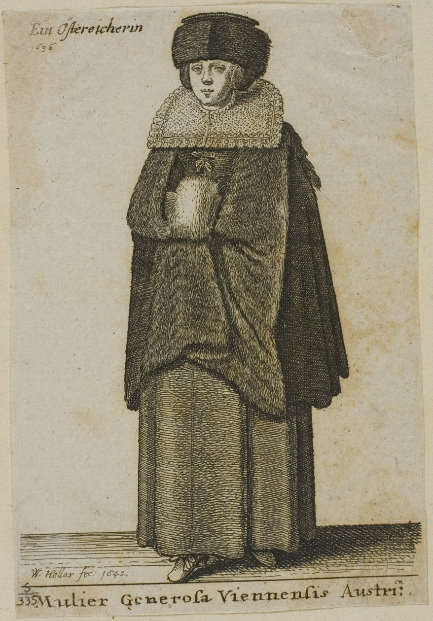 Kvinne fra Wien av Wenceslaus Hollar