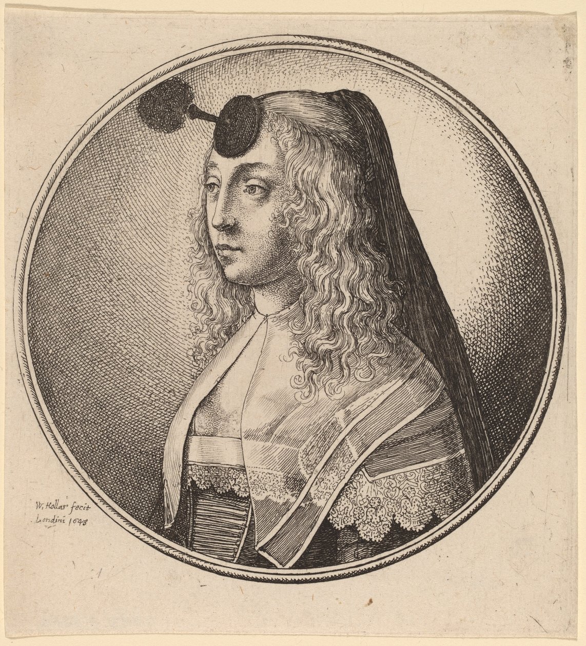 Kvinne fra Antwerpen av Wenceslaus Hollar
