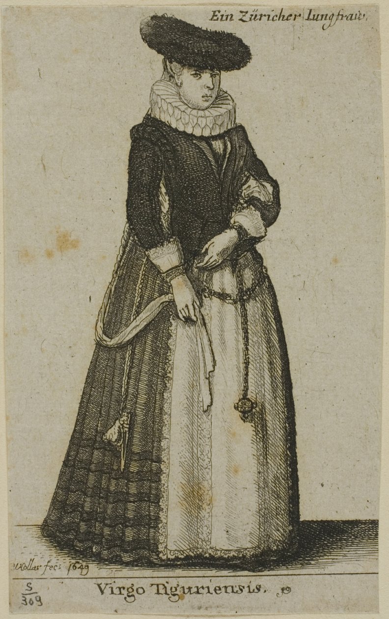 Ung Zürich kvinne av Wenceslaus Hollar