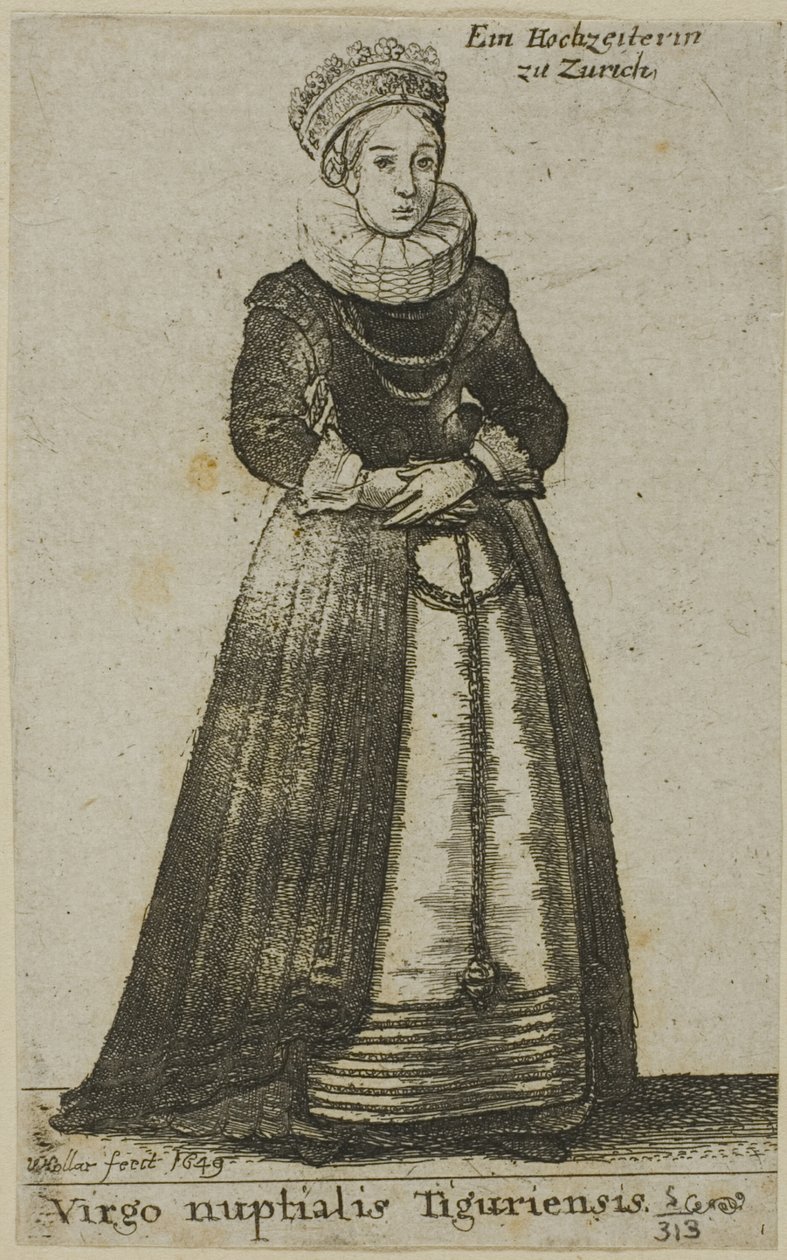 Zürich kvinne i brudekjole av Wenceslaus Hollar