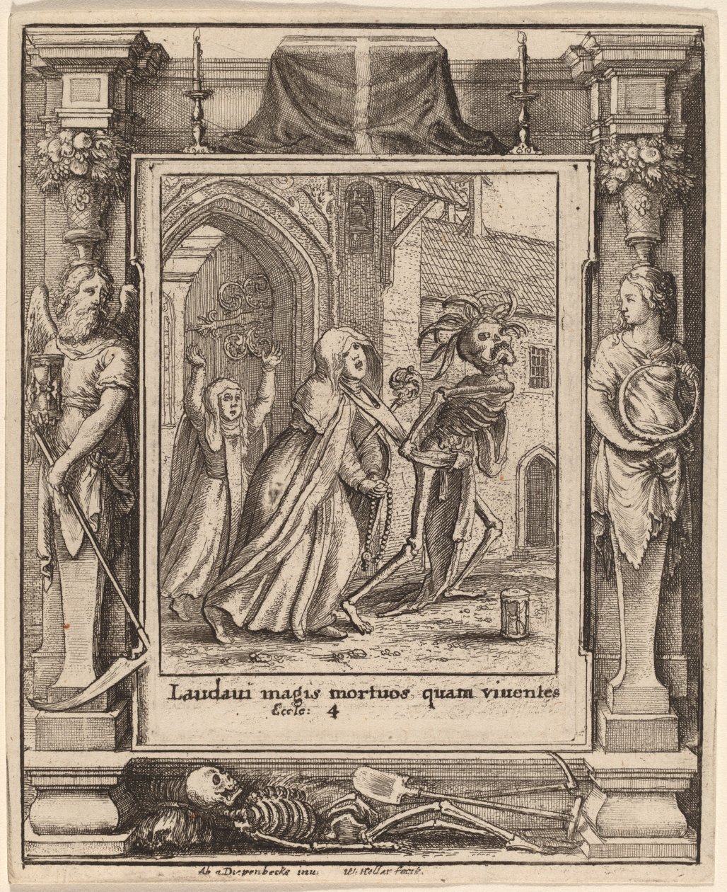 Abbedisse av Wenceslaus Hollar after Hans Holbein the Younger after Abraham van Diepenbeeck