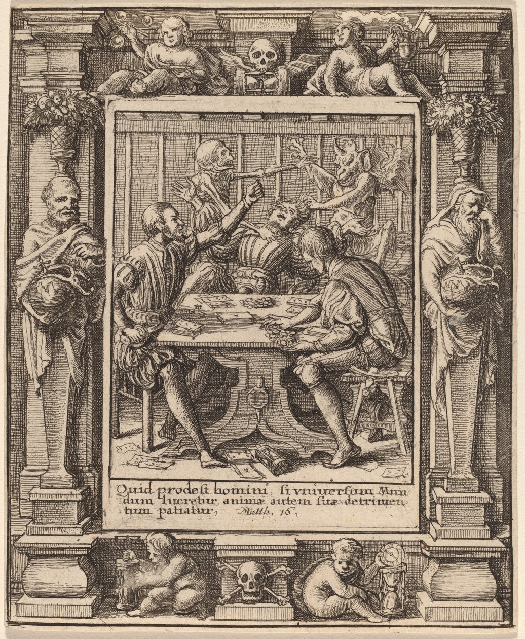 Spillere av Wenceslaus Hollar after Hans Holbein the Younger after Abraham van Diepenbeeck