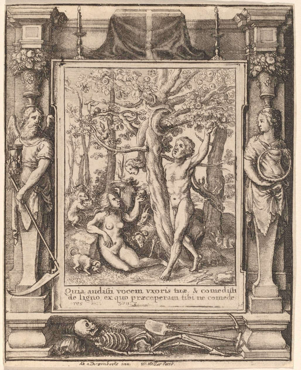 Edens hage av Wenceslaus Hollar after Hans Holbein the Younger after Abraham van Diepenbeeck
