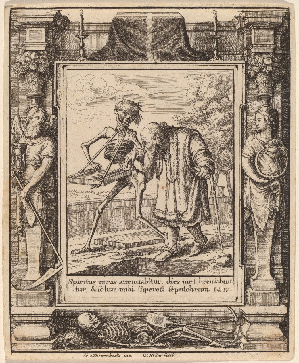 Gammel mann av Wenceslaus Hollar after Hans Holbein the Younger after Abraham van Diepenbeeck