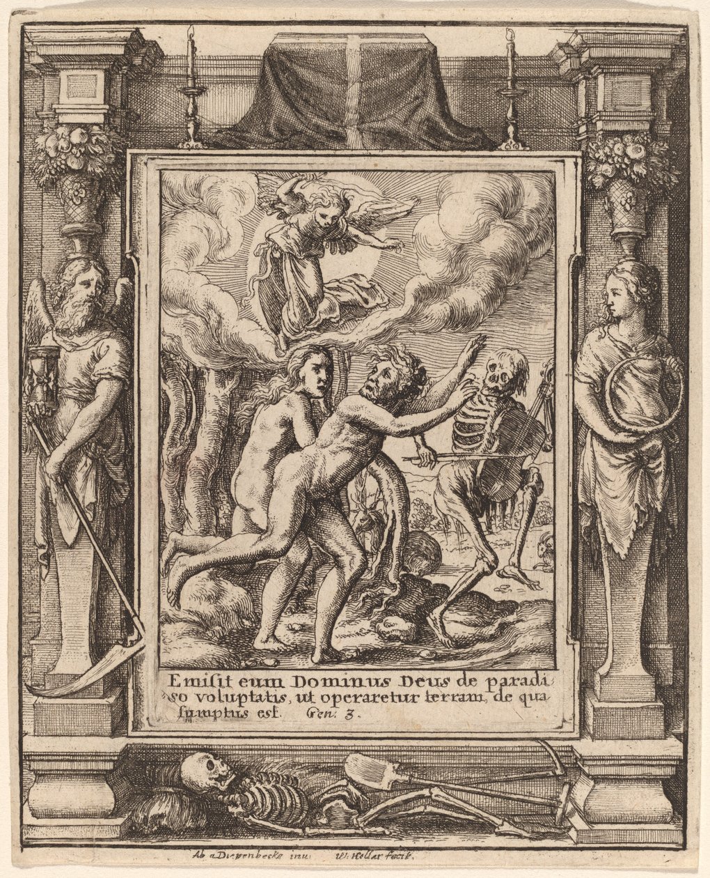 paradis tapt av Wenceslaus Hollar after Hans Holbein the Younger after Abraham van Diepenbeeck