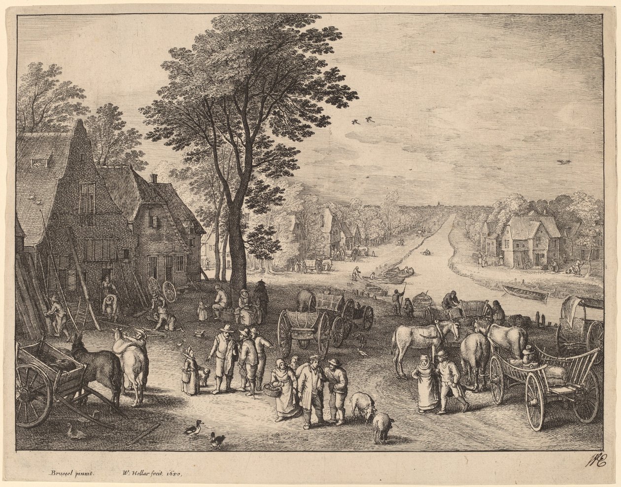 Kanalen av Wenceslaus Hollar after Pieter Brueghel the Younger