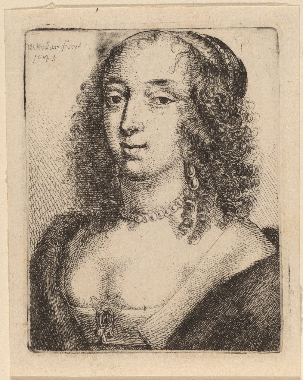 Hertuginne av Lennox av Wenceslaus Hollar after Sir Anthony van Dyck