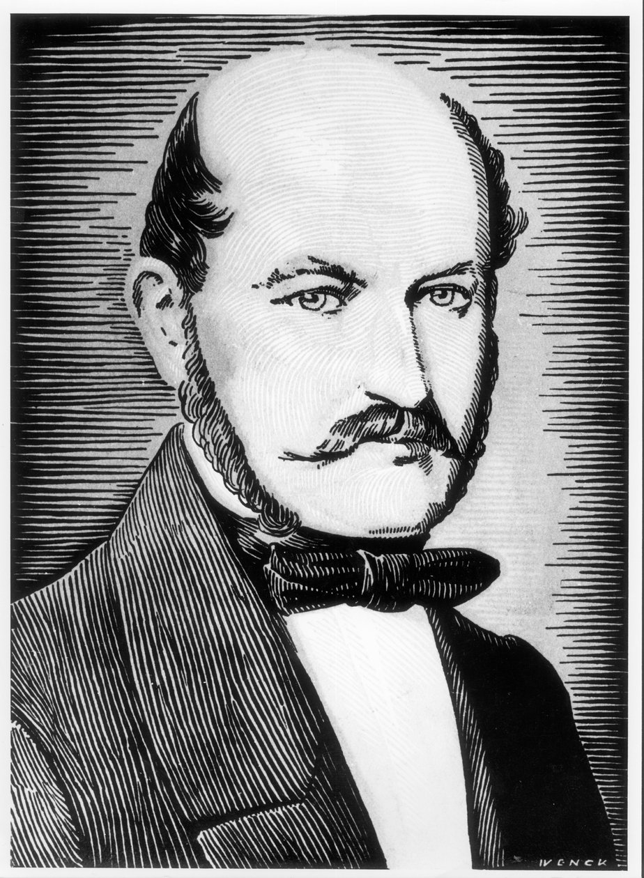 Portrett av Ignacz Semmelweiss (1818-1865) (bw-bilde) av Wenck