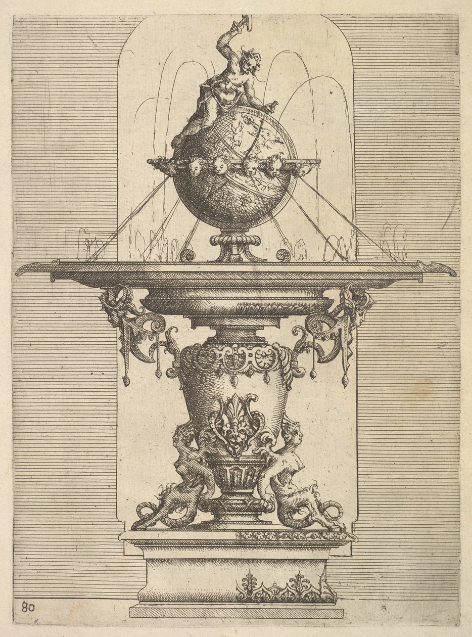Design for en fontene, plate 80 fra Dietterlin