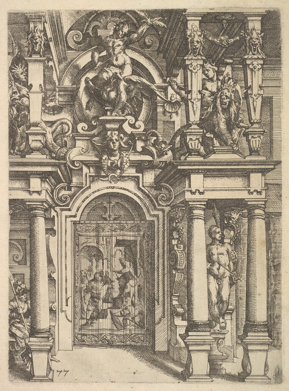 Ornamentplate fra Architettura, 1598. av Wendel Dietterlin the Elder