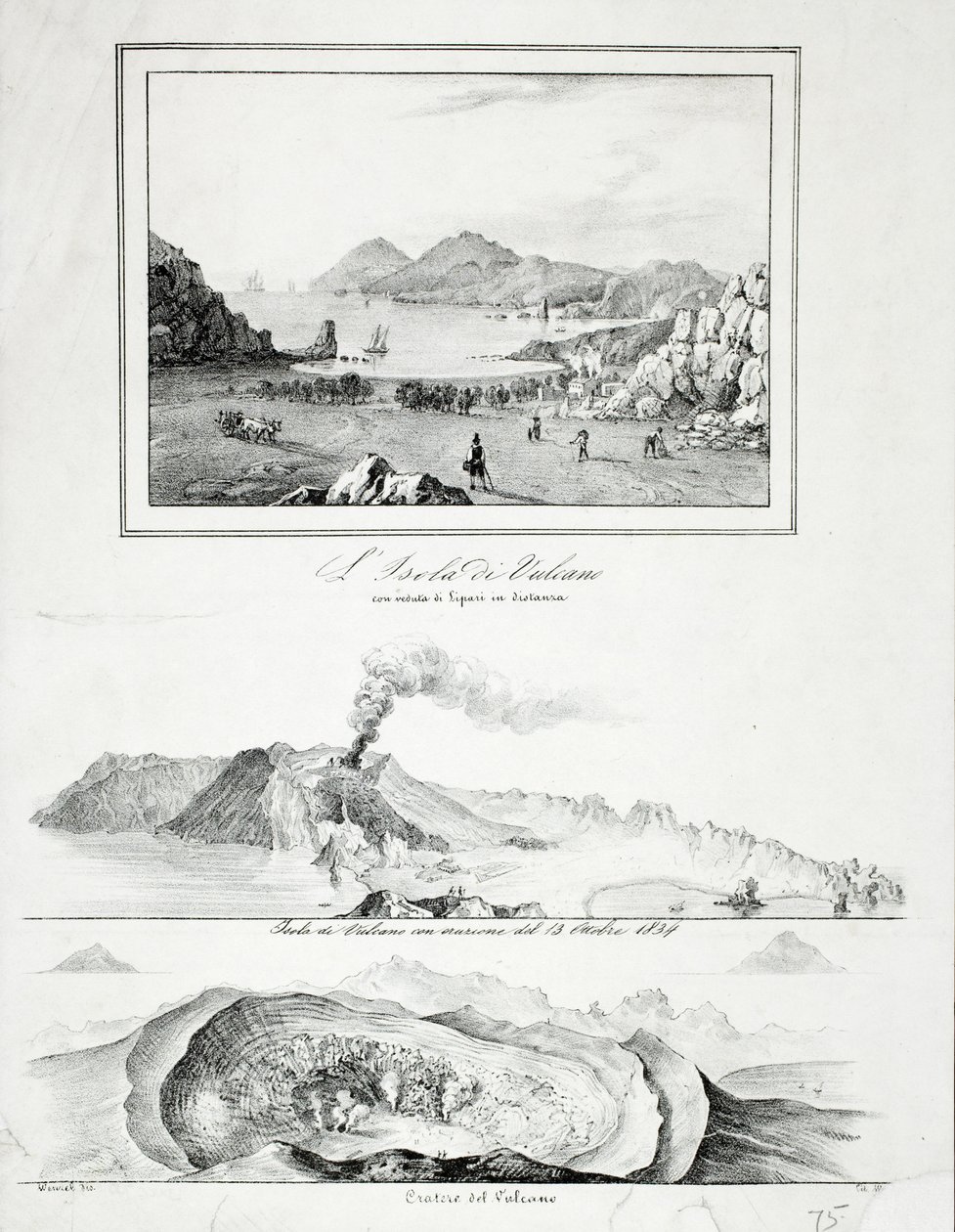 Øya Vulcano med utsikt over Lipari i det fjerne av Wenzel