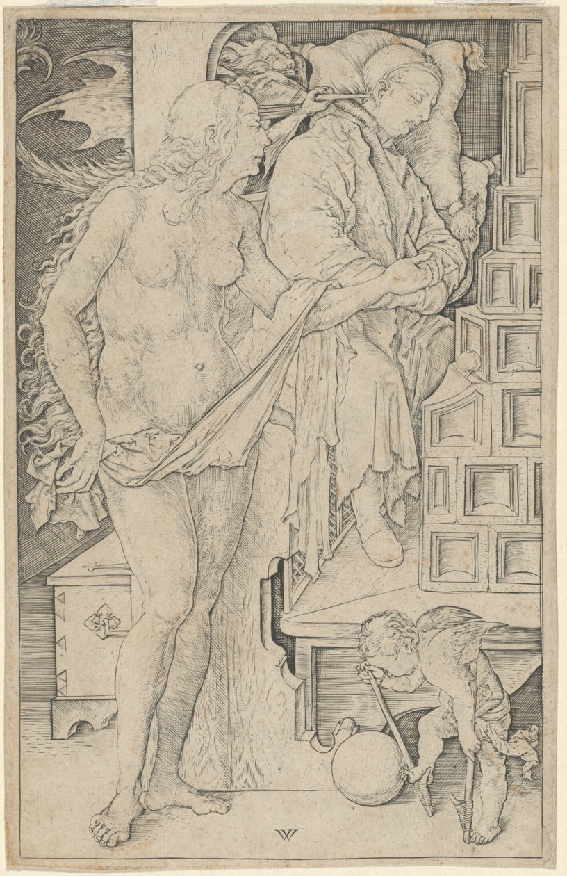 Drømmen om legen av Wenzel von Olmutz, after Albrecht Dürer