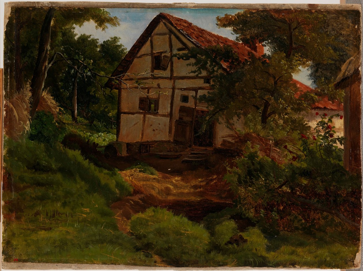 Gårdshus i Tyskland, studie av Werner Holmberg