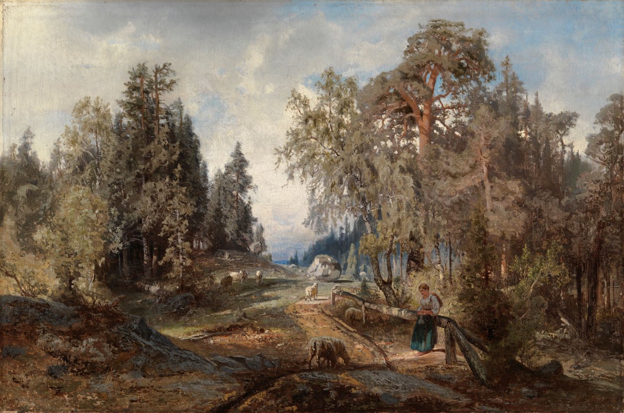 Landskap med sauer av Werner Holmberg